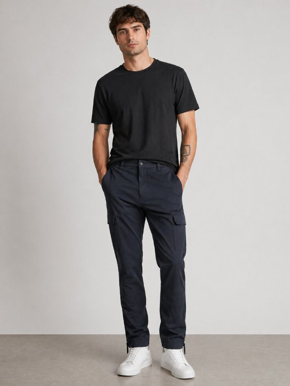 Rag & Bone Cargo Pants Navy Cotton Zip/Snap Fly Convertible Cuff Jogger 38